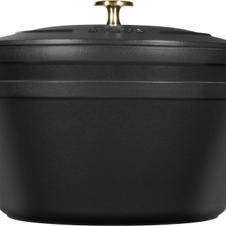  Set of 2 Staub cast iron cookware with lid - 24 cm, Black - 10
