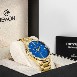 Zegarek Męski Giewont Chronograph Sapphire Złoto Niebieski GW6310-B5 - 7