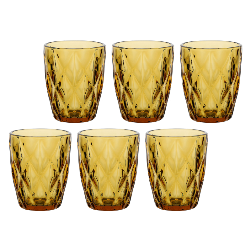  Set of 6 Rose&Tulipani Diamond Amber glasses 270 ml