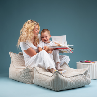  Wigiwama Square Ottoman Marshmallow Children's Pouf - 5