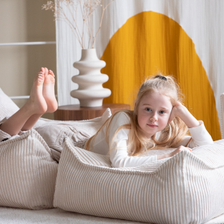  Wigiwama Square Ottoman Marshmallow Children's Pouf - 7