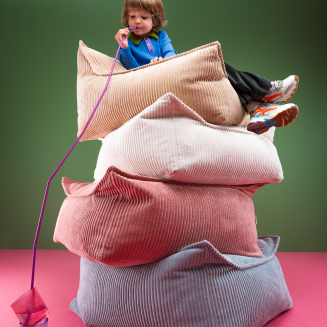  Wigiwama Square Ottoman Marshmallow Children's Pouf - 2