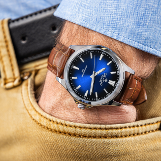 Zegarek Męski Giewont Elegance Sapphire Brązowo Niebieski GW5160-A7 - 3