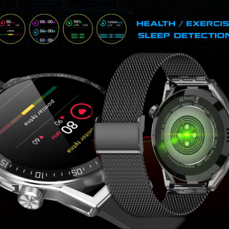 Smartwatch  Rubicon RNCE88-1 Czarny- Czarny Pasek Silikonowy + Czarny Pasek Skórzany - 10