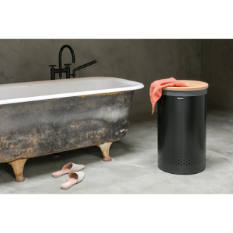 Brabantia laundry basket with cork cover, black, 60 liters - 6