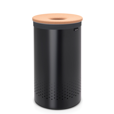  Brabantia laundry basket with cork cover, black, 60 liters