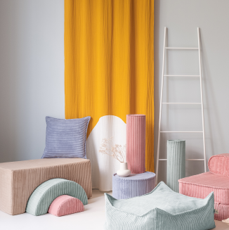  Wigiwama Square Ottoman Peppermint Green Children's Pouf - 2