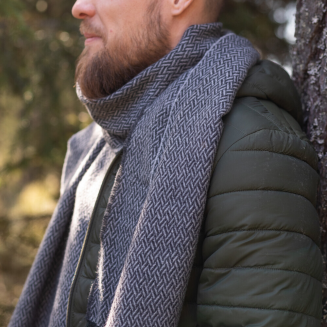 Szal z wełny merino Lapuan Kankurit HUURRE grey 35x180 cm - 2