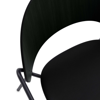 Chair with armrests Eva Solo Dosina black oak & black leather - 7