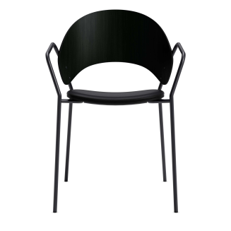 Chair with armrests Eva Solo Dosina black oak & black leather - 3