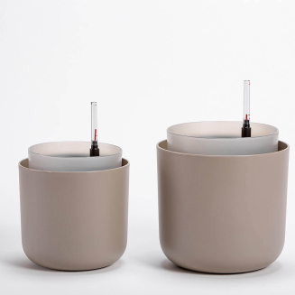 PLASTIA TOLITA Donica samonawadniająca okrągła 16 cm jasnoszary - 3