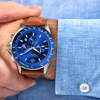 Zegarek Męski Giewont Chronograph Sapphire Brązowo Niebieski GW3520-A5 - 4