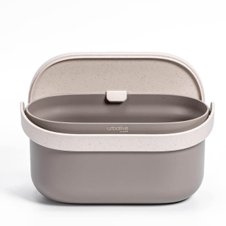 PLASTIA Pojemnik na bioodpady z ramką i filtrem kawowym 3.1 ltr jasnoszary - 2