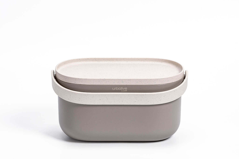 PLASTIA Pojemnik na bioodpady z ramką i filtrem kawowym 3.1 ltr jasnoszary