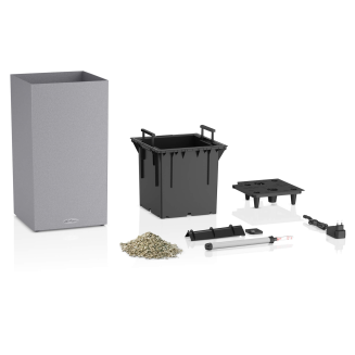 Lechuza Canto Stone 30 LED flowerpot, stone gray column - 3