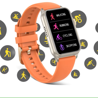 Smartwatch Damski RUBICON RNCF06 Tytan/Orange SMARUB221 - 4