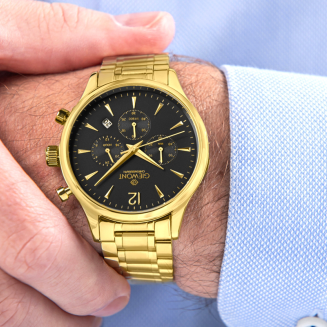 Zegarek Męski Giewont Chronograph Sapphire Złoto Czarny GW6310-B4 - 4