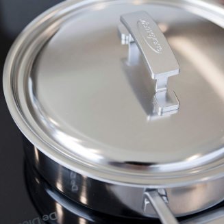 Patelnia stalowa głęboka z 2 uchwytami i pokrywą Demeyere Industry 5 28 cm - 2