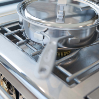 Patelnia stalowa głęboka z 2 uchwytami i pokrywą Demeyere Industry 5 28 cm - 3