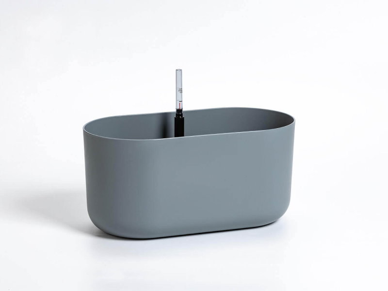 PLASTIA TOLITA Donica samonawadniająca prostokątna z wkładem 31x16 cm szary