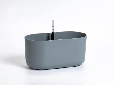 PLASTIA TOLITA Donica samonawadniająca prostokątna z wkładem 31x16 cm szary