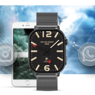 Smartwatch Gravity GT15-4 Niebieski Pasek Silikonowy + Tytanowa Bransoleta - 13