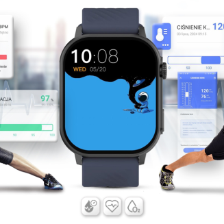 Smartwatch Gravity GT15-4 Niebieski Pasek Silikonowy + Tytanowa Bransoleta - 14