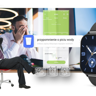 Smartwatch Gravity GT15-4 Niebieski Pasek Silikonowy + Tytanowa Bransoleta - 19