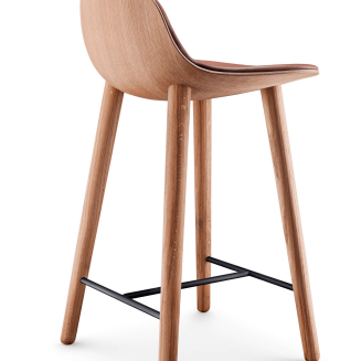  Eva Solo Yuuga nature oak & cognac leather stool 65 cm - 4