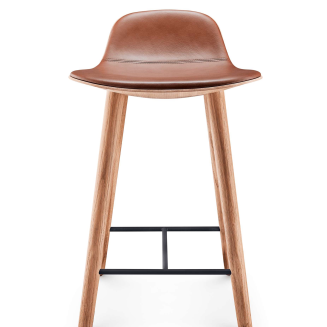  Eva Solo Yuuga nature oak & cognac leather stool 65 cm - 2