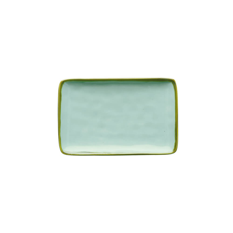  Rose&Tulipani | Set of 4 Concerto Verde Acqua rectangular plates - Mint, 20 x 13 cm
