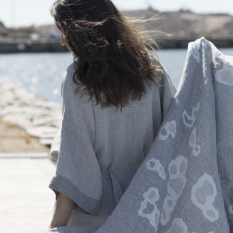  Lapuan Kankurit Kaste gray hooded bathrobe M - 3