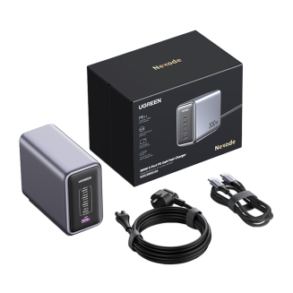 Ładowarka sieciowa UGREEN CD333 Nexode, USB + 4x USB-C, GaN, 300W + kabel USB-C 240W (czarny) - 4