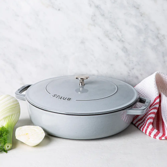  Staub deep stewing pan with lid - 28 cm, white truffle - 4