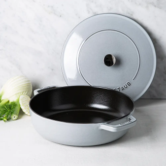  Staub deep stewing pan with lid - 28 cm, white truffle - 5