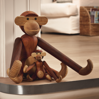  Kay Bojesen wooden figurine Monkey teak and oak small - 8