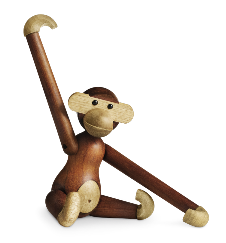  Kay Bojesen wooden figurine Monkey teak and oak small