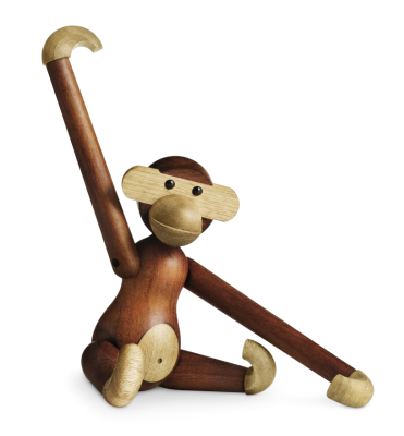  Kay Bojesen wooden figurine Monkey teak and oak small