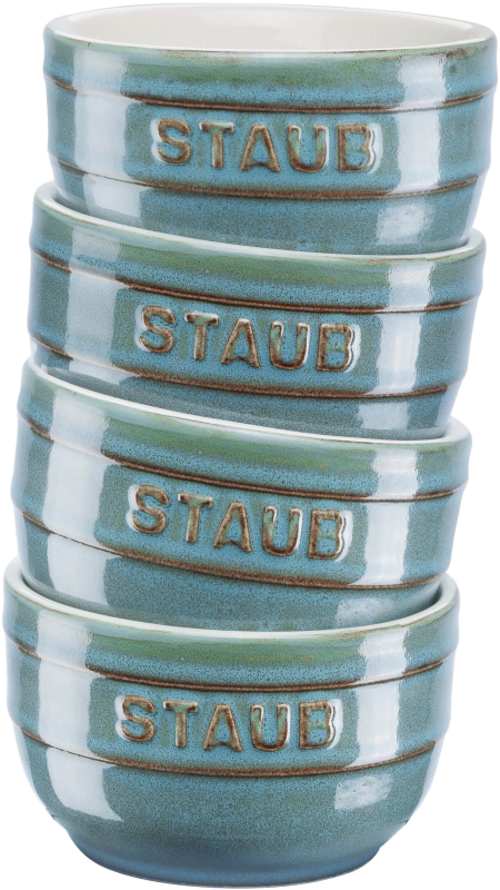  Staub Mini Ramekin Round, 4 pcs - 200 ml, Antique Turquoise