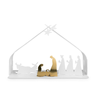 Alessi steel Christmas nativity scene, white - 2