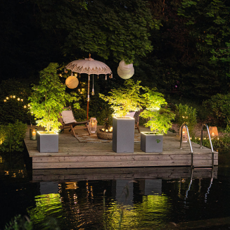 Lechuza Canto Stone flowerpot 40 LED column graphite black - 11
