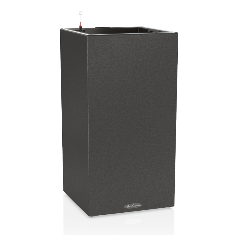 Lechuza Canto Stone flowerpot 40 LED column graphite black