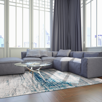  Louis de Poortere Mad Men Griff bronx azurite rug - 8