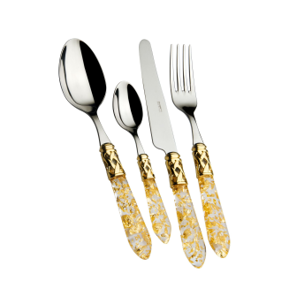  Casa Bugatti Aladdin Gold/Gold dinner cutlery set 24 pcs | BUY CHEAPER WITH A DISCOUNT CODE - 2