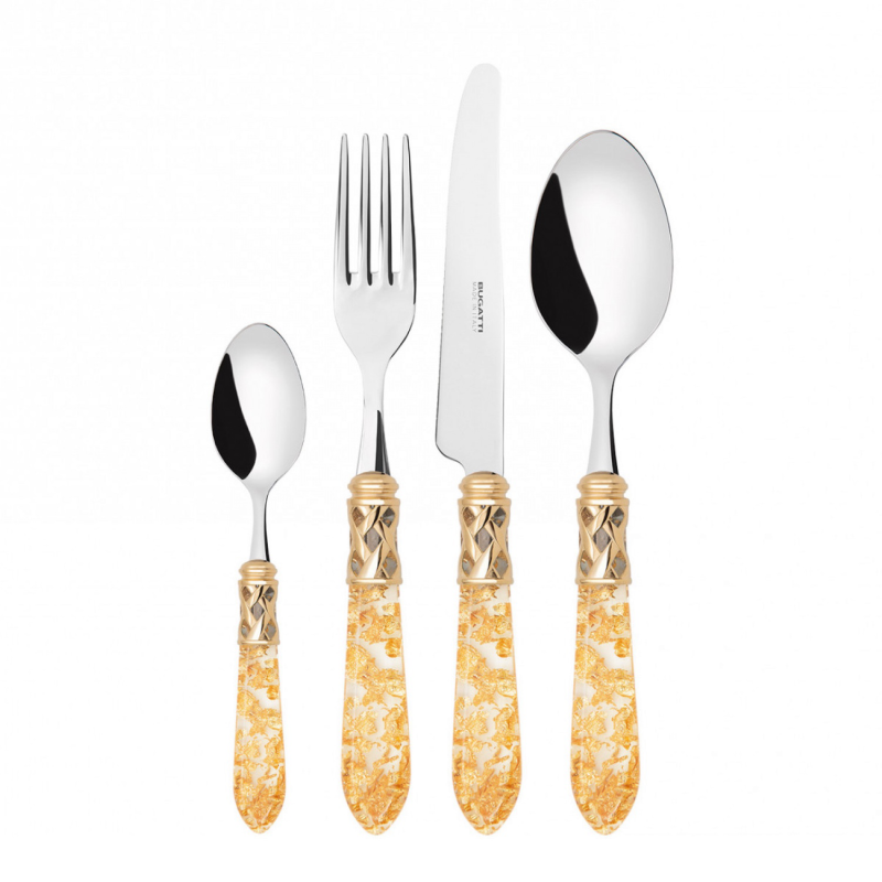  Casa Bugatti Aladdin Gold/Gold dinner cutlery set 24 pcs | BUY CHEAPER WITH A DISCOUNT CODE