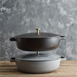  Staub deep stewing pan with lid - 24 cm, white truffle - 8