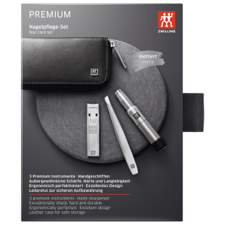 Zestaw do manicure Zwilling Twinox czarne skórzane etui 3 elementy - 4