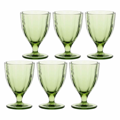 Set of 6 Rose&Tulipani Amami Green glasses 300 ml