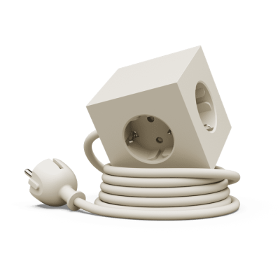 Listwa zasilająca Avolt Square 1 z podwójnym USB-C 30 W i podstawą magnetyczną 3 m beżowa