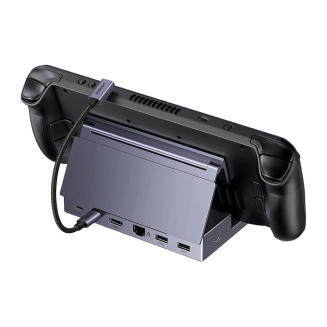Stacja dokująca Ugreen CM800 6w1, do konsol przenośnych Steam Deck / Asus ROG Ally, USB-C do HDMI 4K 120Hz, 2x USB, USB-C, RJ45 (szara) - 3